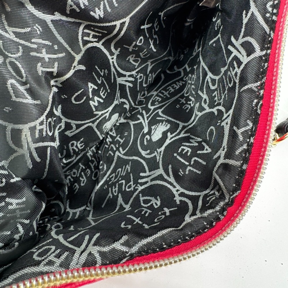 Betsey Johnson Be Mine Purse Womens Pink Black Qu… - image 7